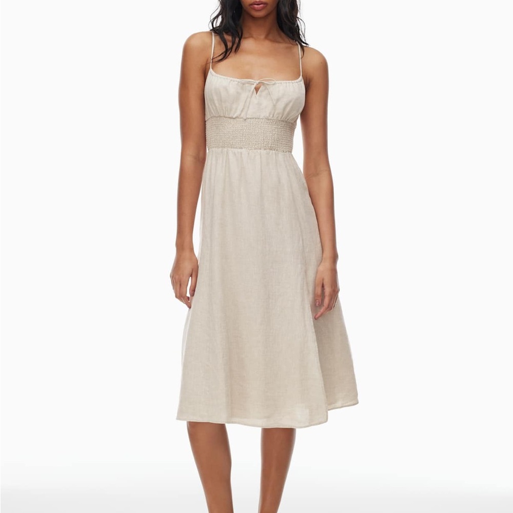 Aritzia Light Beige Midi Dress